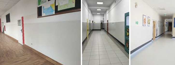 Przykłady kontrastowania kolorystycznego ściany i posadzki